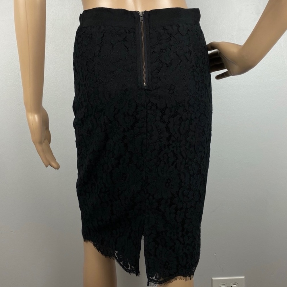 NEW JOIE BLACK EMBELLISHED LACE PENCIL SKIRT - Picture 7 of 8